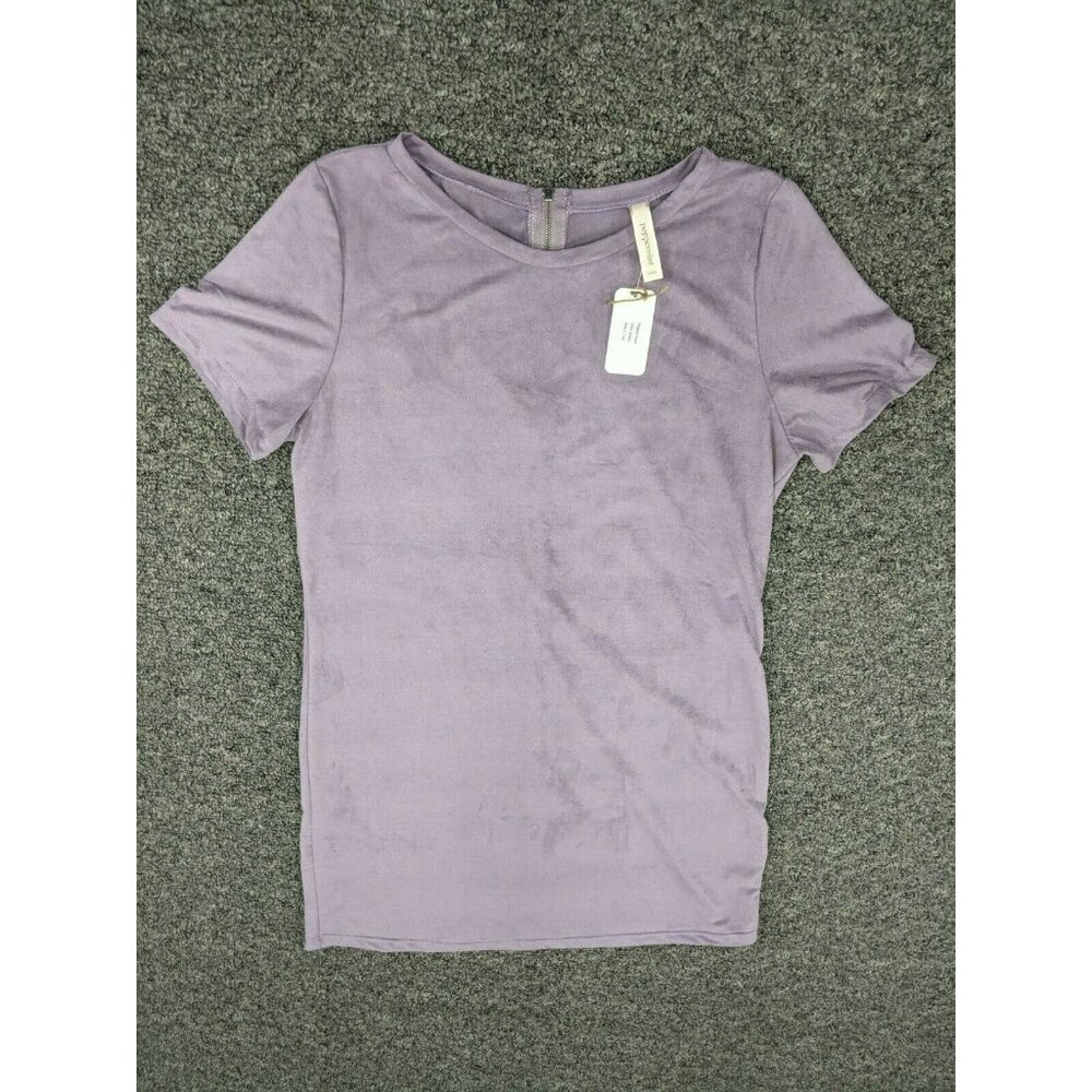 Peppermint USA Purple Lilac Tunic Dress Size M Soft Zip Womens